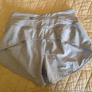 Light Blue Lululemon Speed Up Shorts
